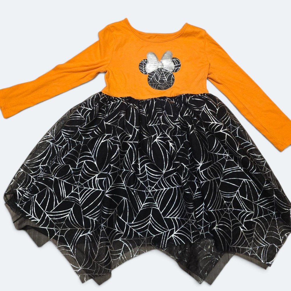 Disney Halloween Minnie Mouse Spiderweb Tulle Dress Toddler Size 3T